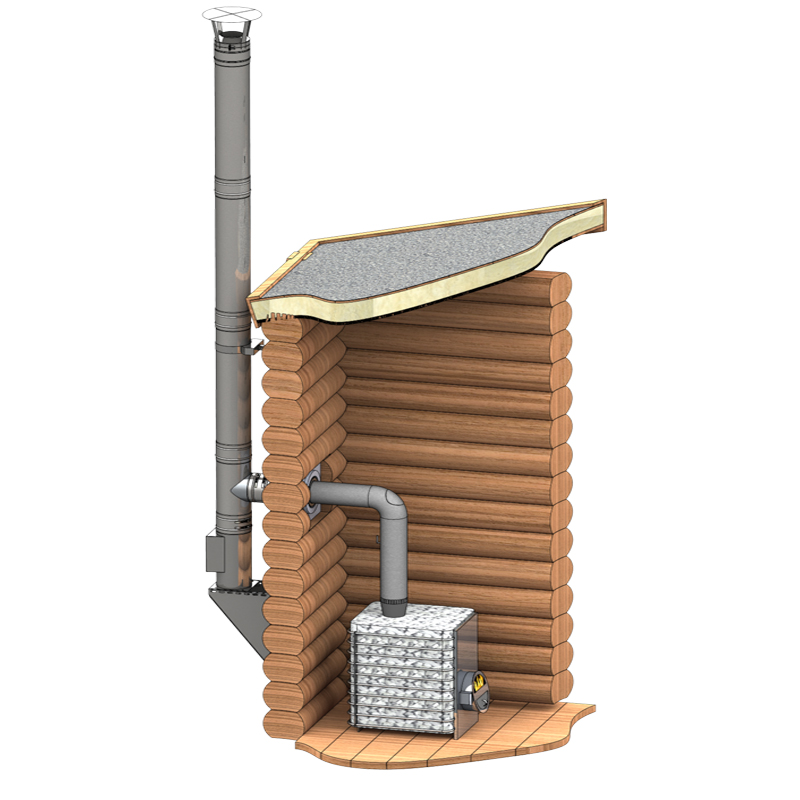 Edelstahl Außenkamin für Saunaöfen - SaunaSteine.de