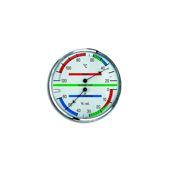 Sauna-Thermo-Hygrometer Messing verchromt main product photo