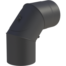 Rauchrohr Winkel 0-90° drehbar + Tür (verschiedene Durchmesser)