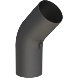 Rauchrohr Vollformbogen 45° mit Tür (verschiedene Durchmesser)