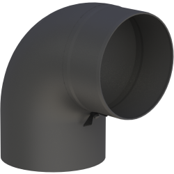 Rauchrohr Vollformbogen 90° mit Tür (verschiedene Durchmesser)
