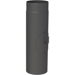 Rauchrohr Längenelement 500 mm mit Drosselklappe und Tür (verschiedene Durchmesser)